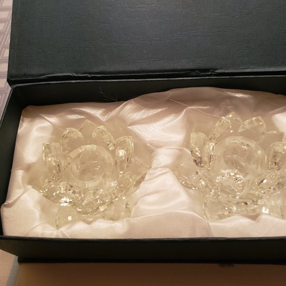 CRYSTAL CANDLE HOLDERS ( 4) - Picture 2 of 4